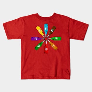 Zombie 8 Perk Pinwheel on Red Kids T-Shirt